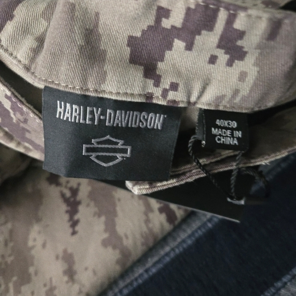 Harley Davidson New Cotton Camo Pants Men 40 x 30 Cargo Pants 112025 - Picture 8 of 12
